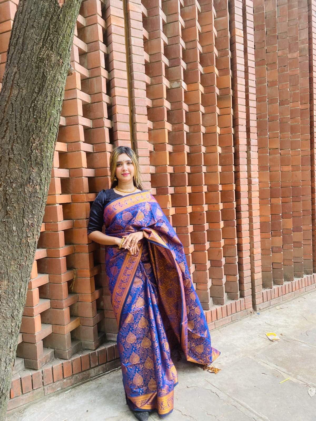 সিল্ক কাতান শাড়ি ছবি 9