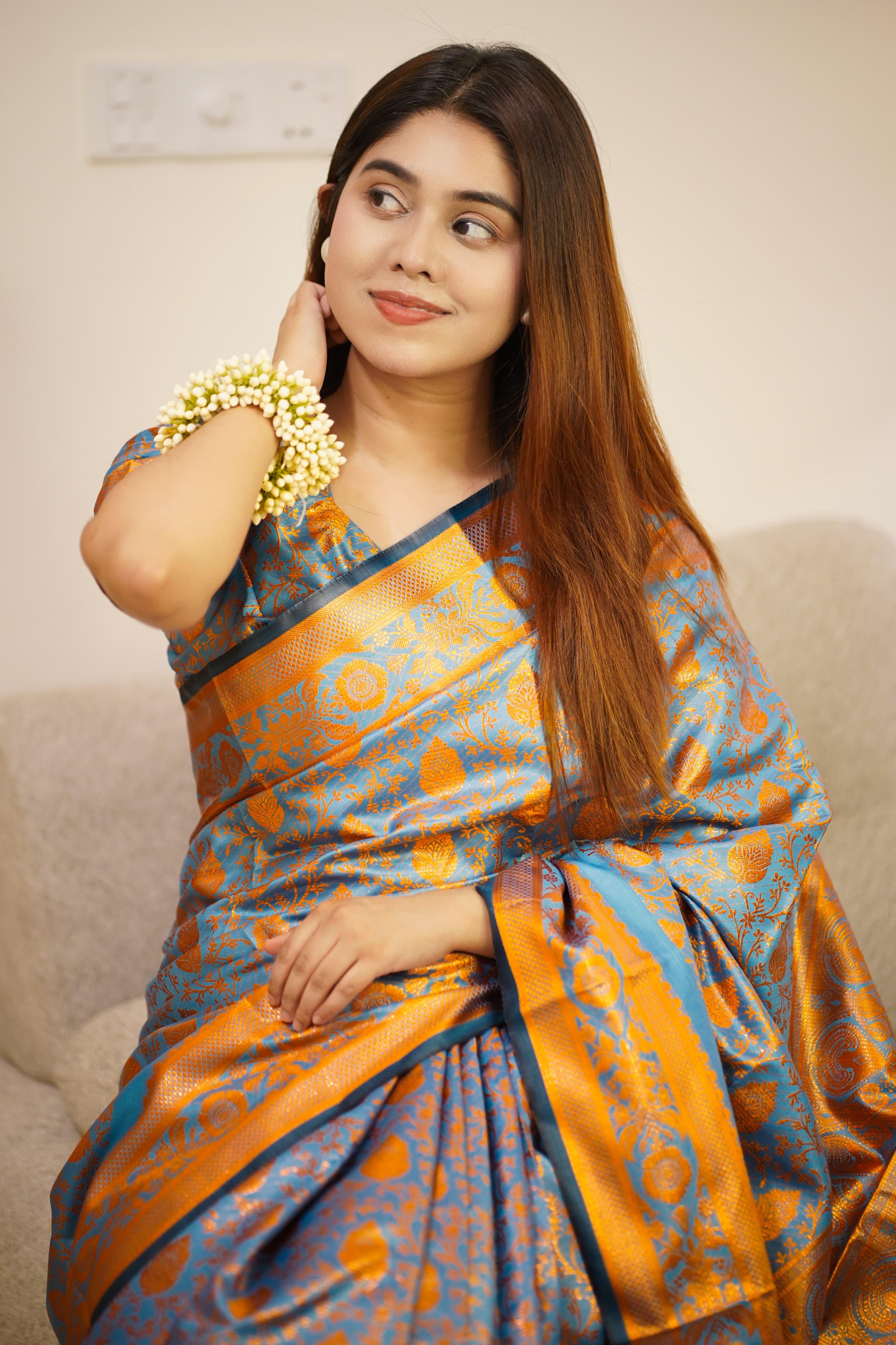Kanjivaram katan Sharee with blause pcs ছবি 2