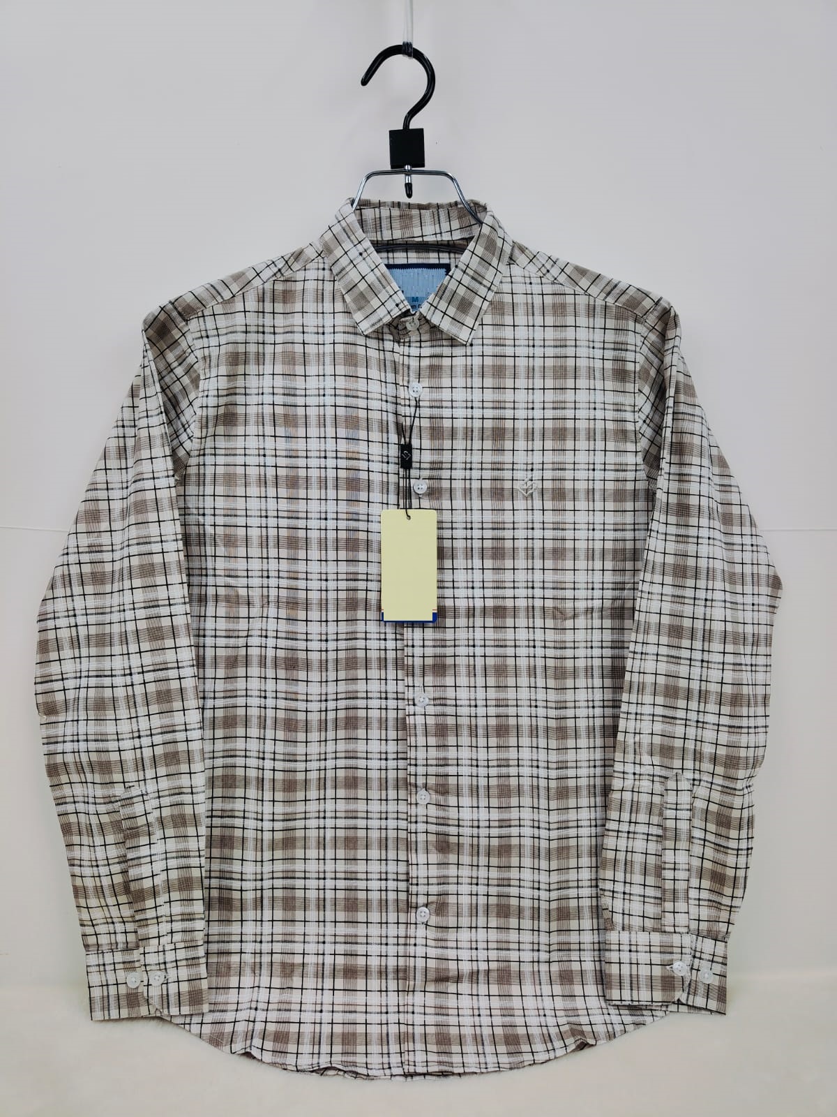 Pure Cotton full Sleeve Check & Print Shirt for Men's