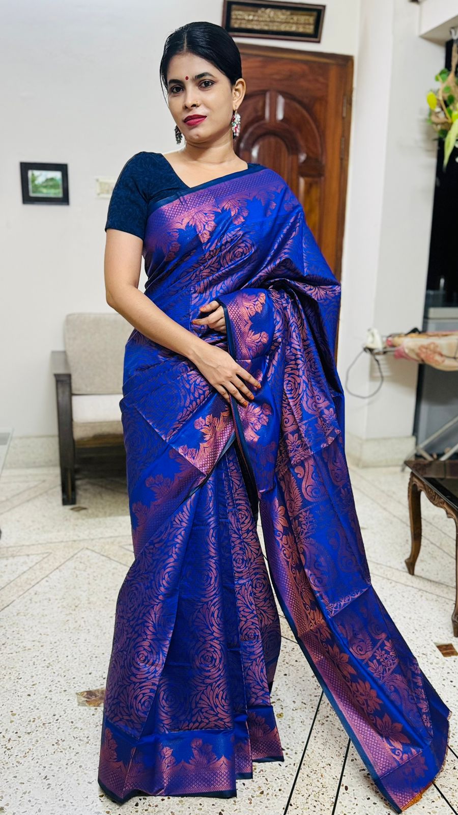 সিল্ক কাতান শাড়ি ছবি 8