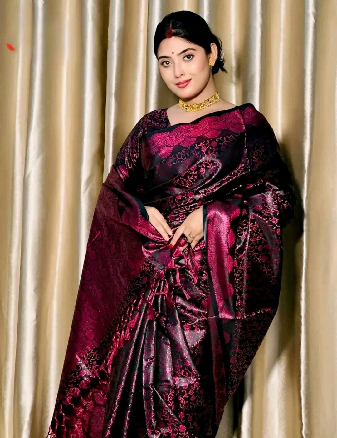 Royal Benaroshi Katan Saree ছবি 3