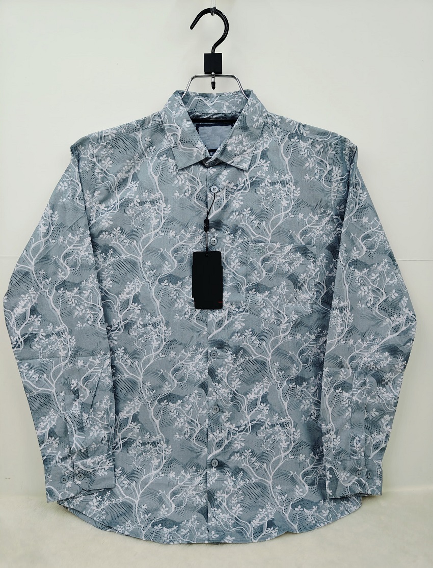 Pure Cotton full Sleeve Check & Print Shirt for Men's