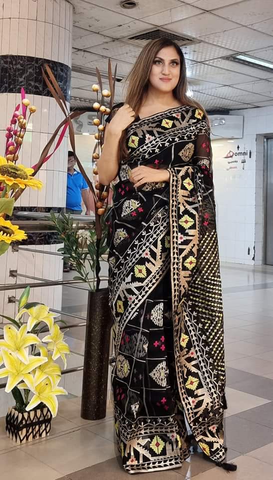 Half Silk Handprited Sarees ছবি 14