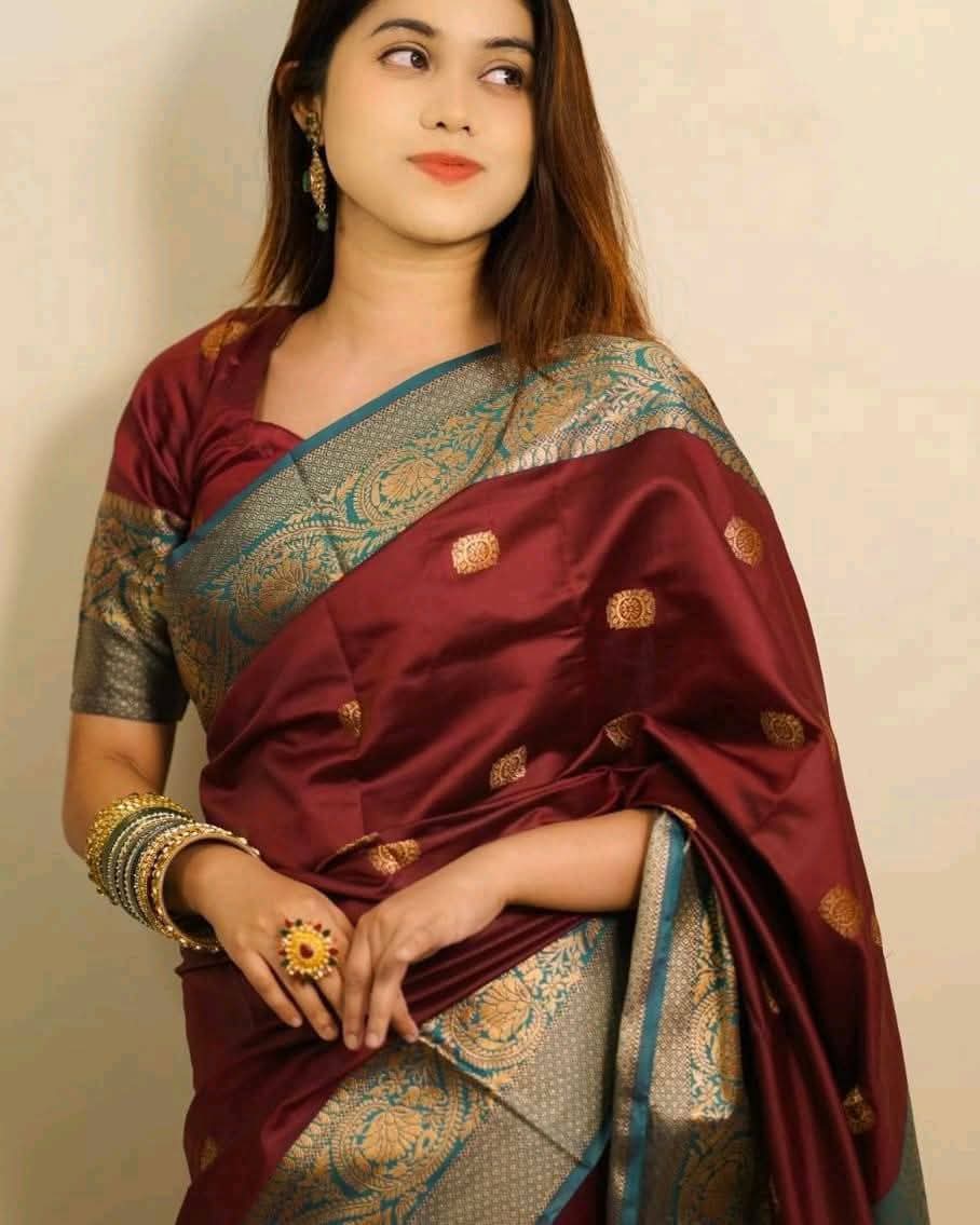 Silk Katan Saree with blause pcs ছবি 3