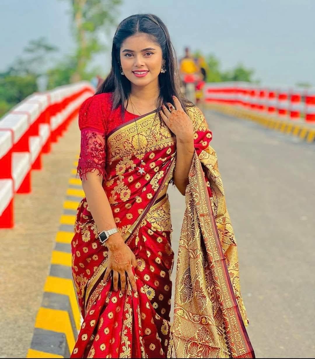 সিল্ক কাতান শাড়ি ছবি 6