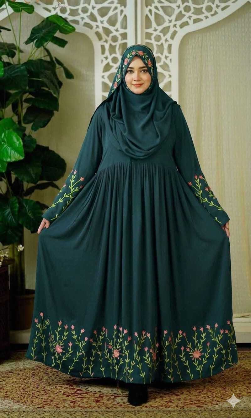Rajanigandha Embroidery Borka with Hihab ছবি 5