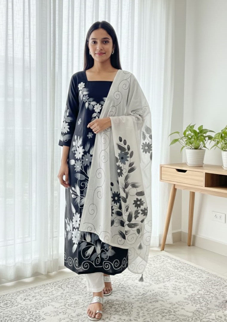 Block Print Three Piece ছবি 8
