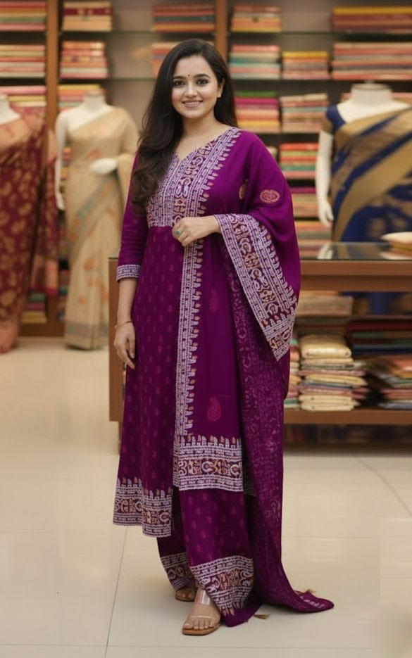 Block Print Three Piece ছবি 12