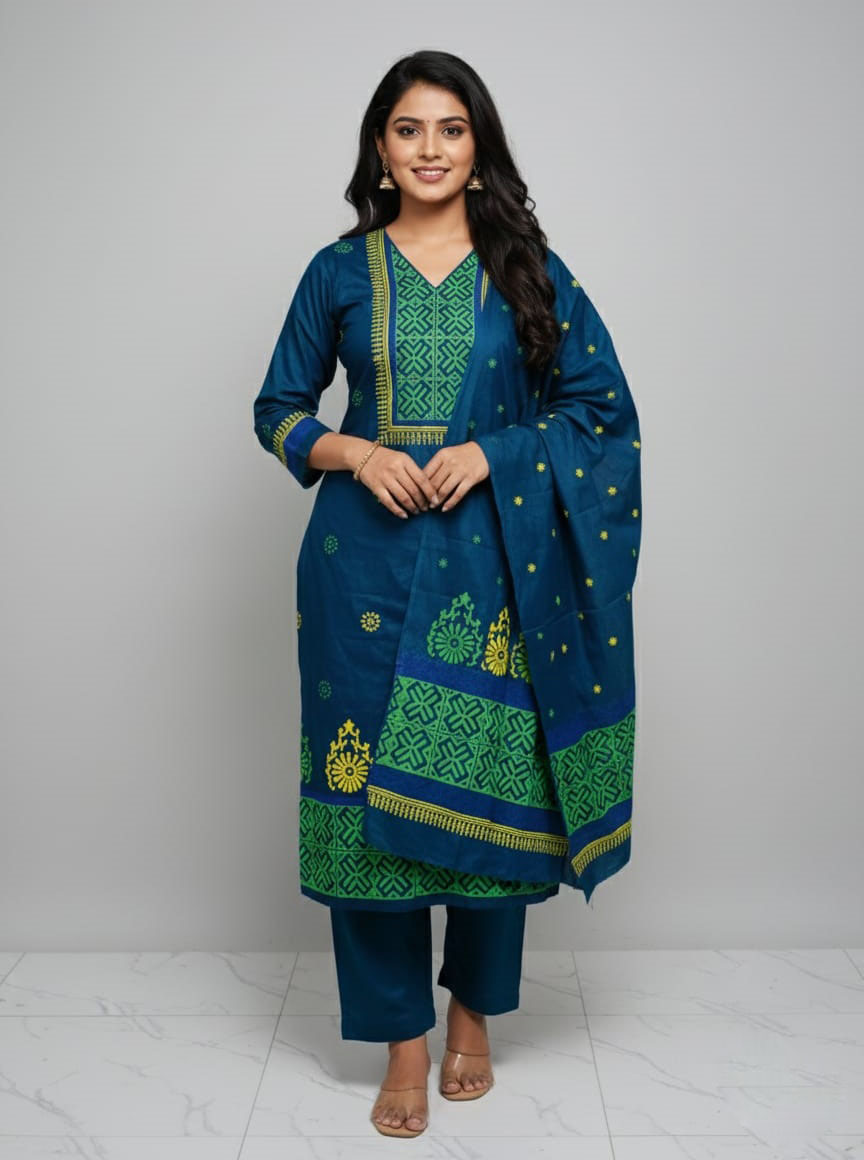 Block Print Three Piece