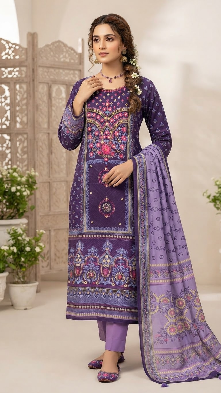 Kar Chupi Boutique Unstitched Three Piece ছবি 6