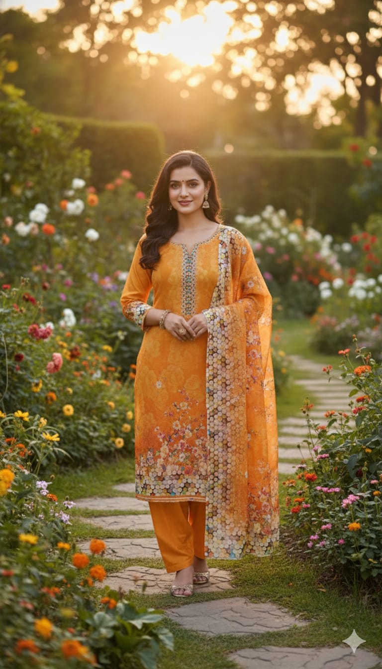 Unstitch Digital Print Three Piece ছবি 3