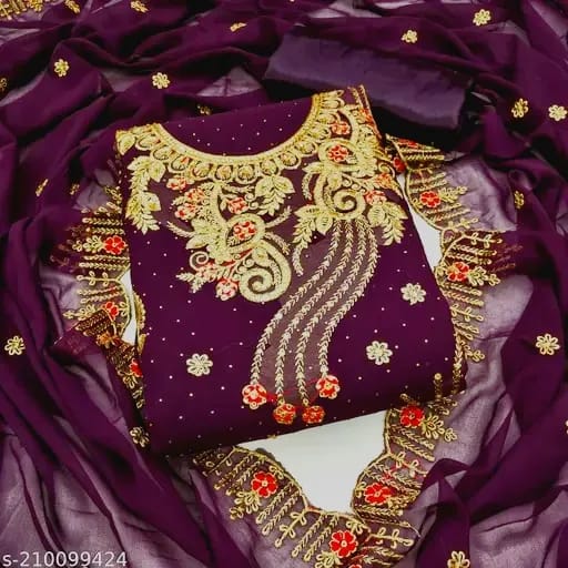 Georgette Embroidery Four Piece ছবি 3