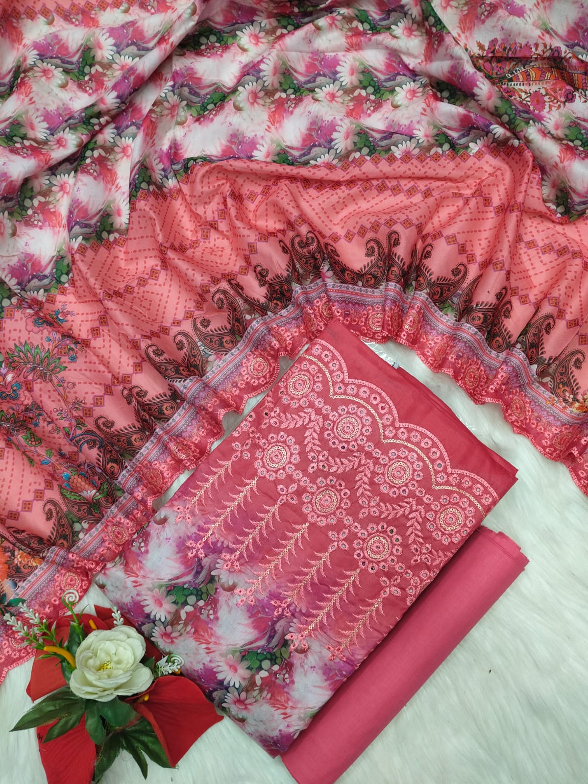 Unstitch Printed Three Piece