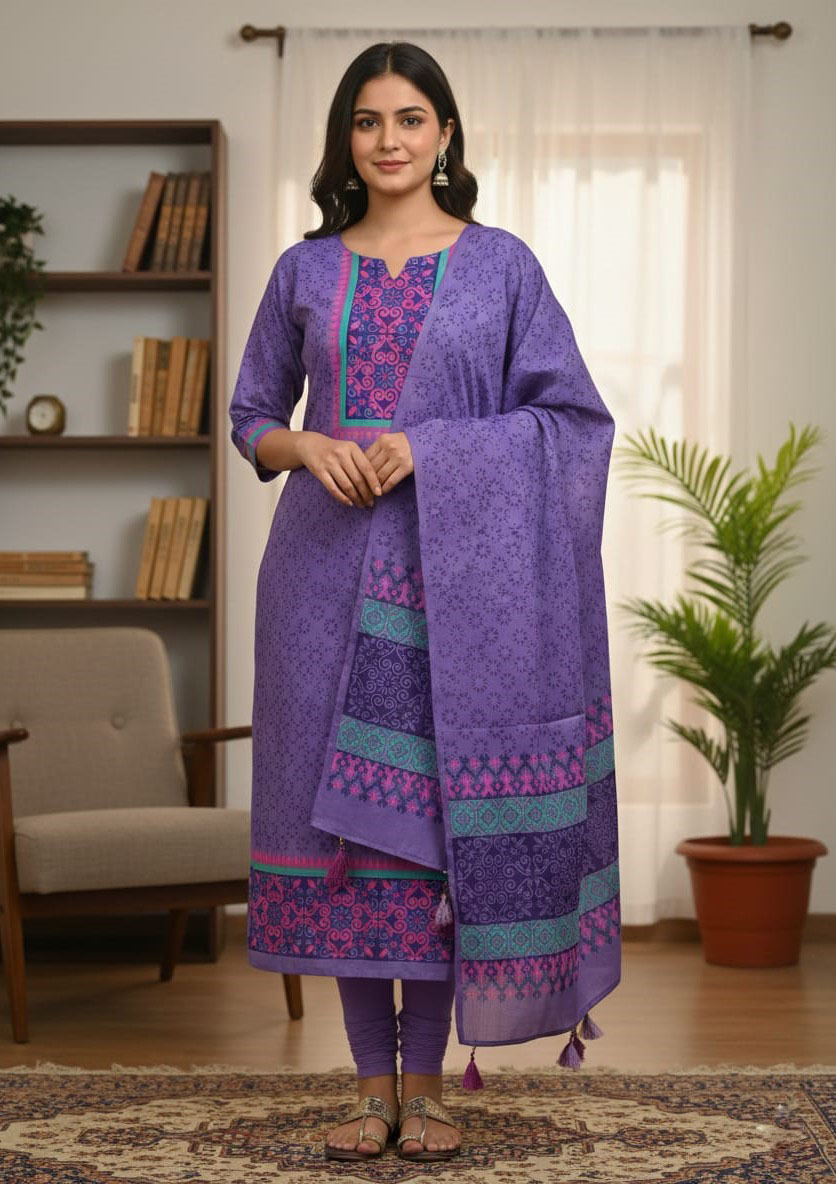 Block Print Three Piece ছবি 4