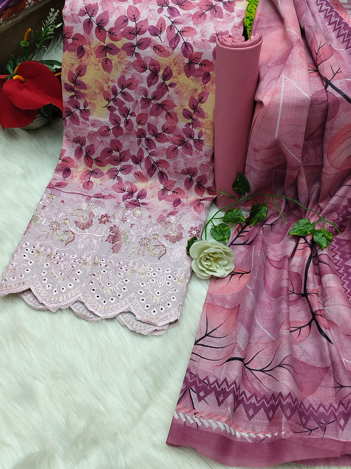 Unstitch Printed Three Piece