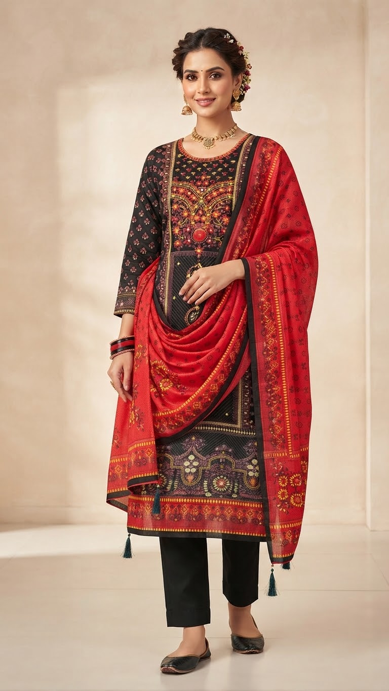 Kar Chupi Boutique Unstitched Three Piece ছবি 3