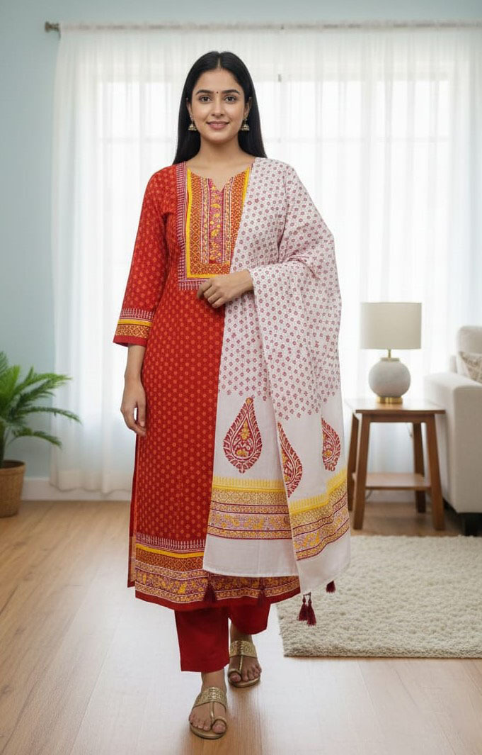 Block Print Three Piece ছবি 3