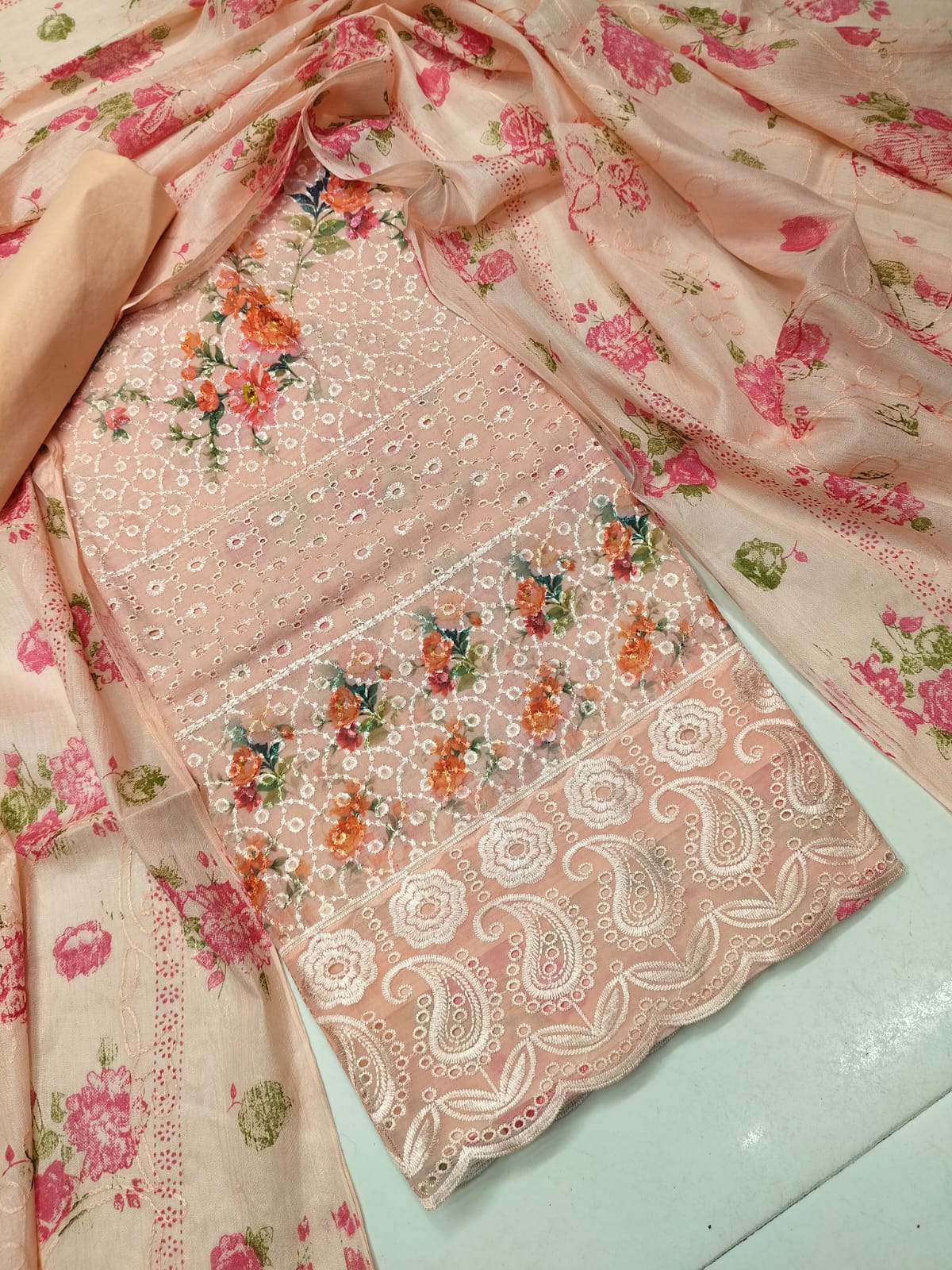 Unstitch Printed Three Piece
