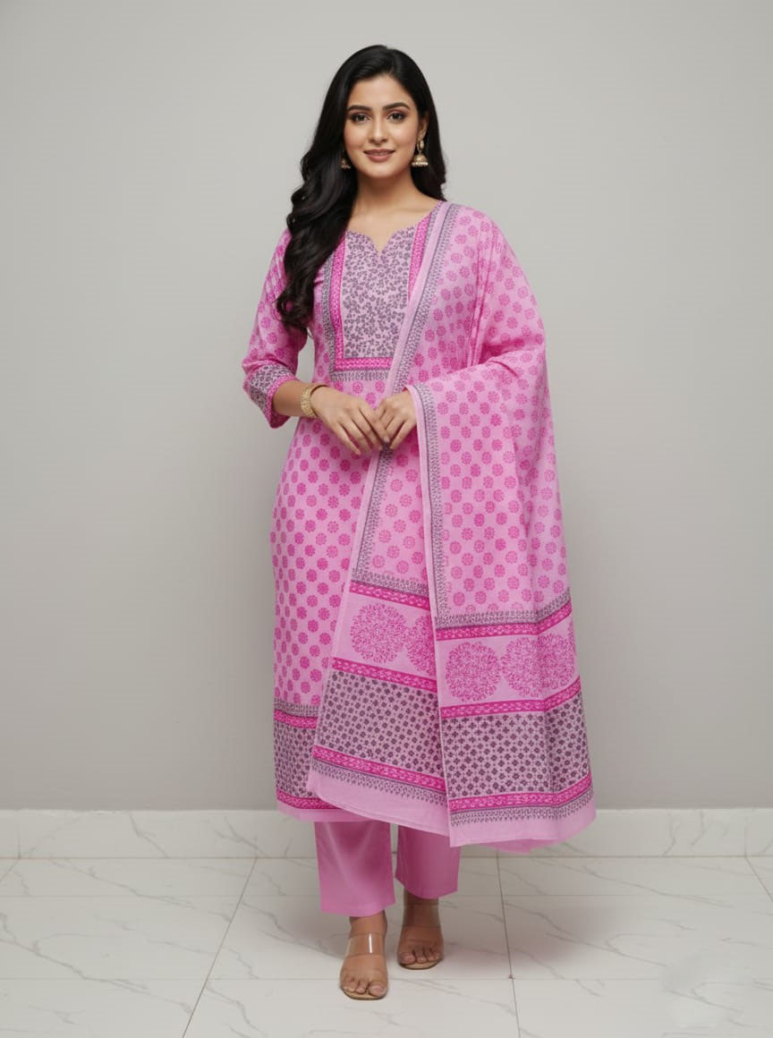 Block Print Three Piece ছবি 12