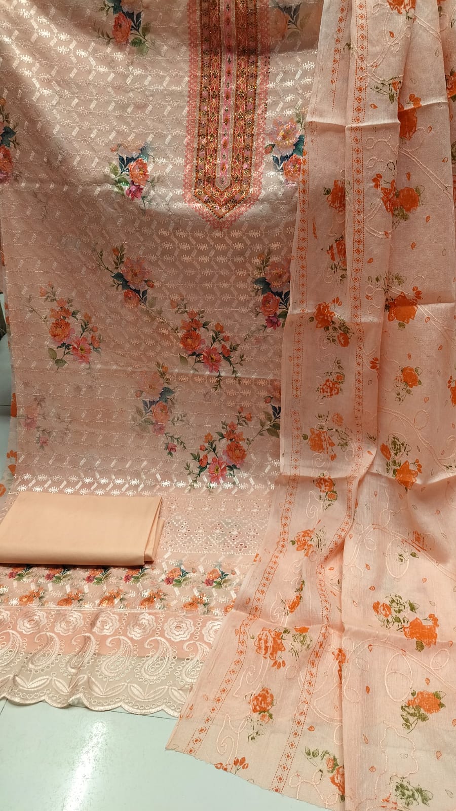 Unstitch Printed Three Piece