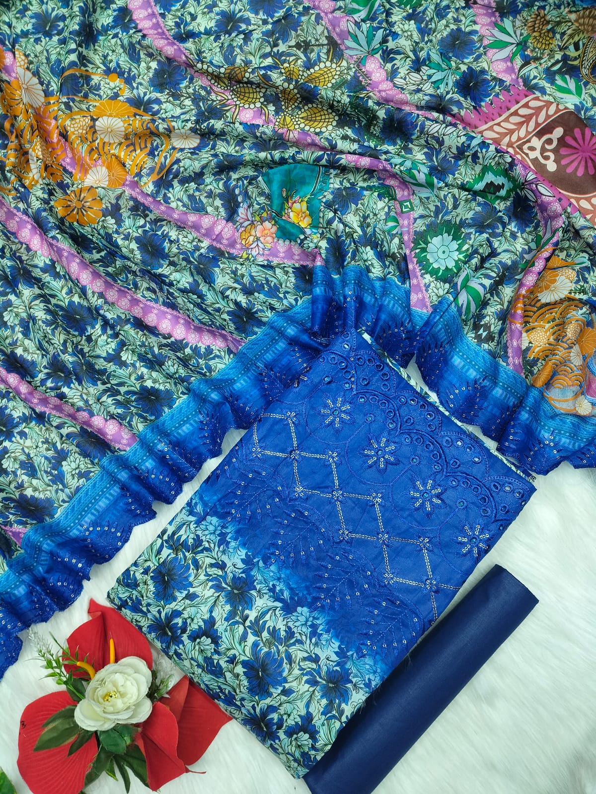 Unstitch Printed Three Piece