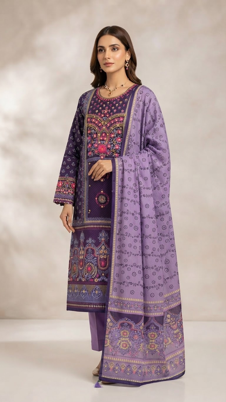 Kar Chupi Boutique Unstitched Three Piece ছবি 2