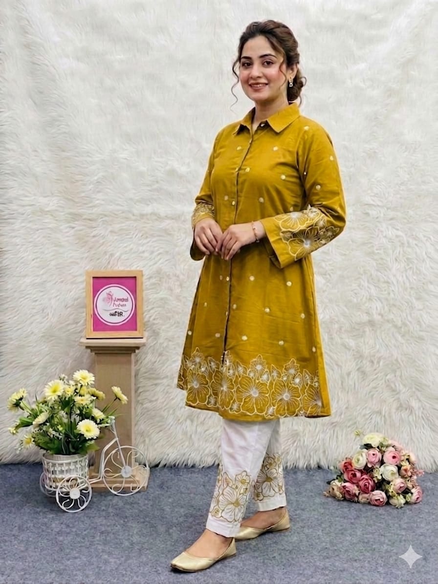 stylish Embroidery Two Piece Co-Ord Set ছবি 4