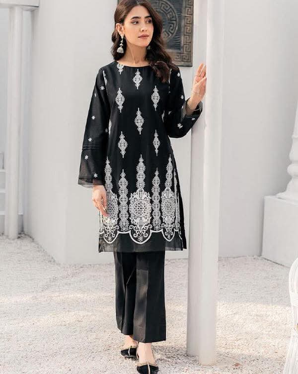 Cotton Embroidery Two Piece
