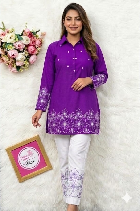 stylish Embroidery Two Piece Co-Ord Set ছবি 6