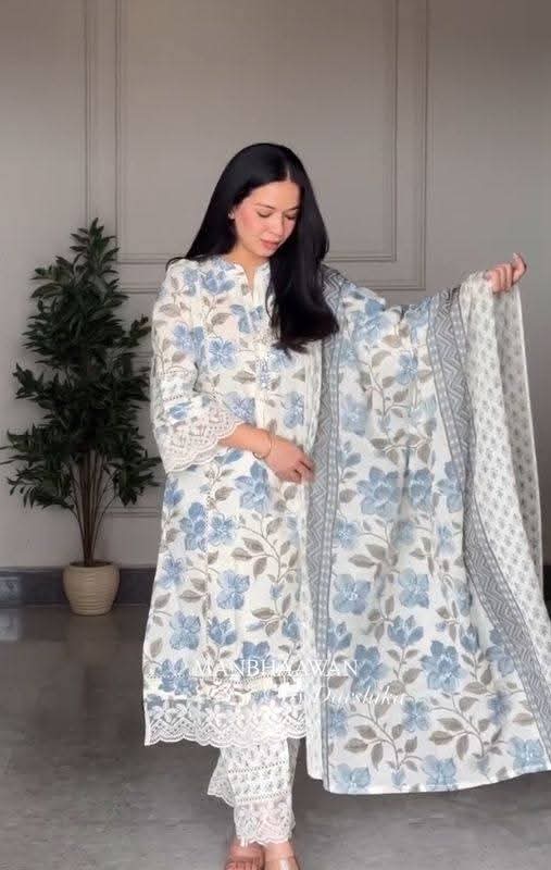 Cotton Embroidery Three Piece ছবি 4