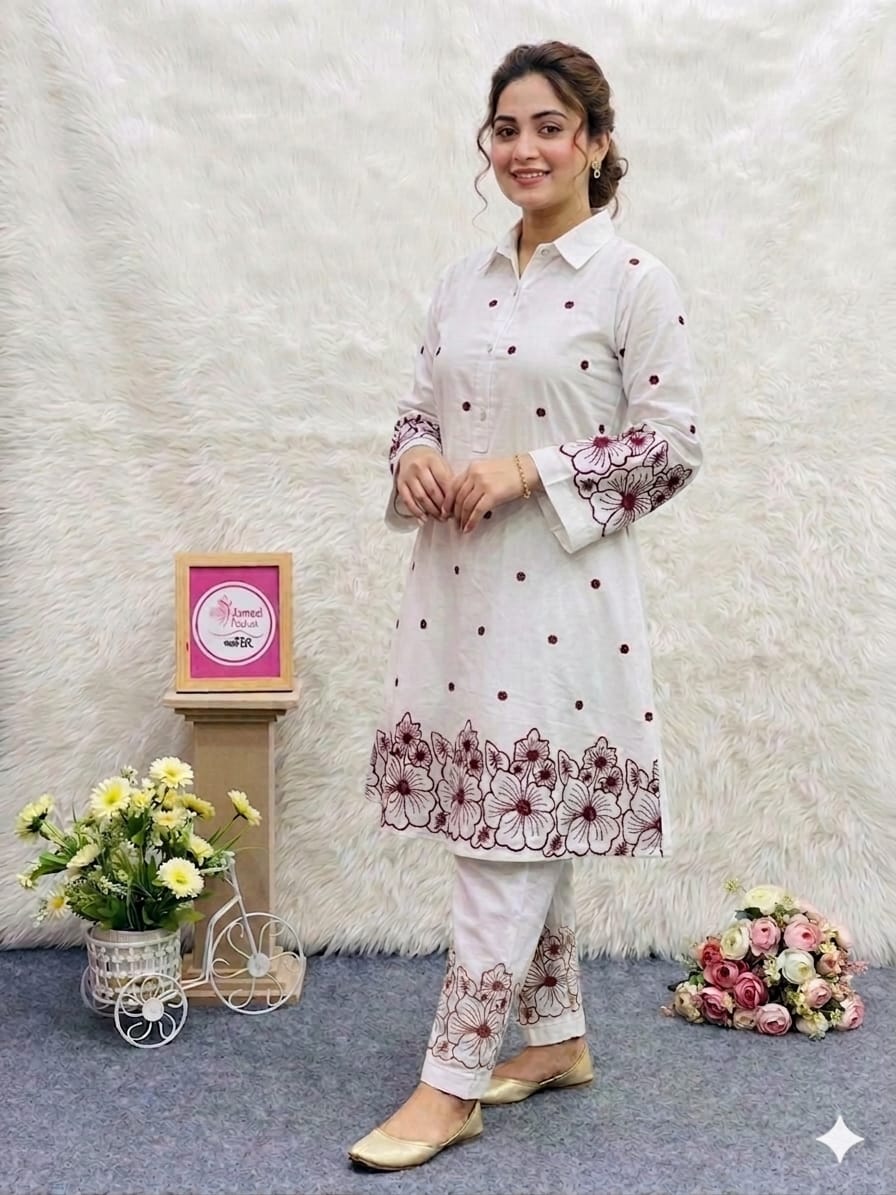 stylish Embroidery Two Piece Co-Ord Set ছবি 3